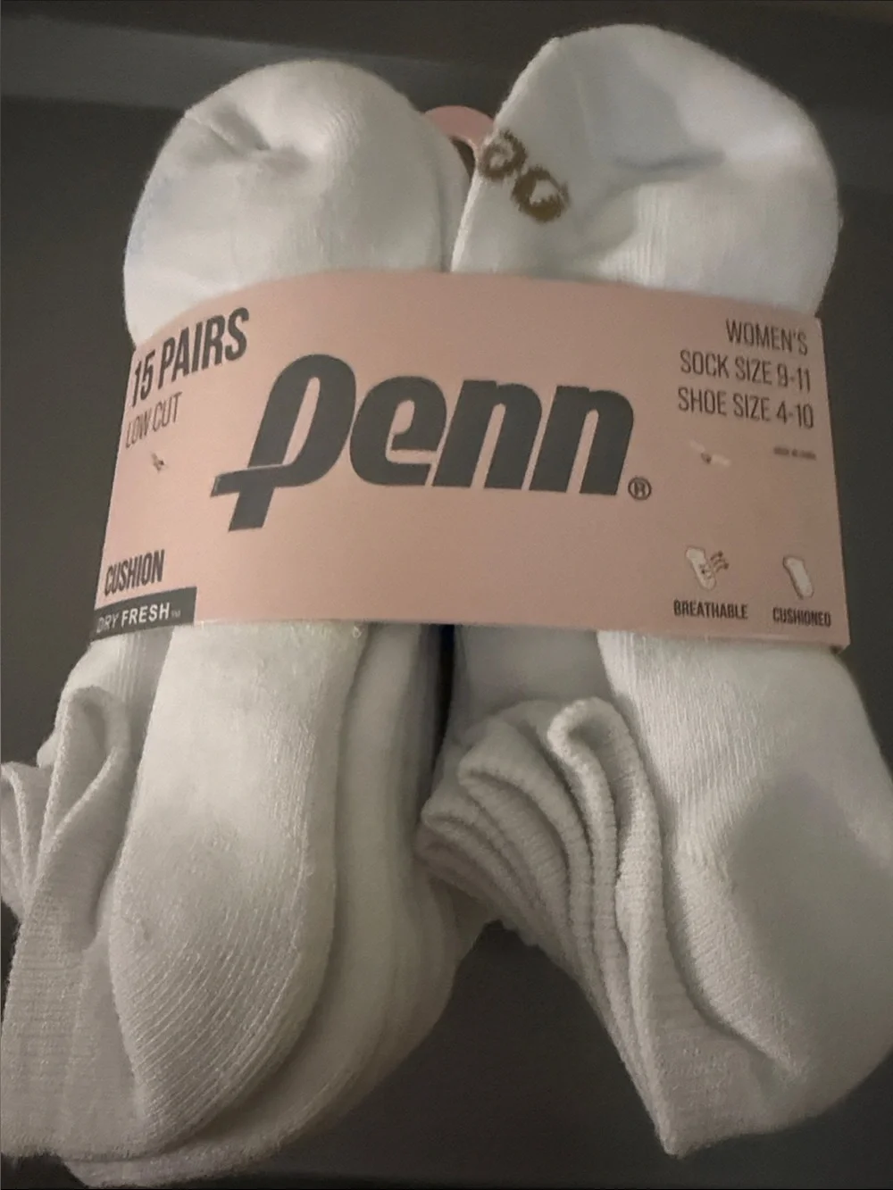 Women’s Low Cut Cushion Socks - White (15 Pairs)